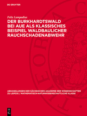 cover image of Der Burkhardtswald bei Aue als klassisches Beispiel waldbaulicher Rauchschadenabwehr
